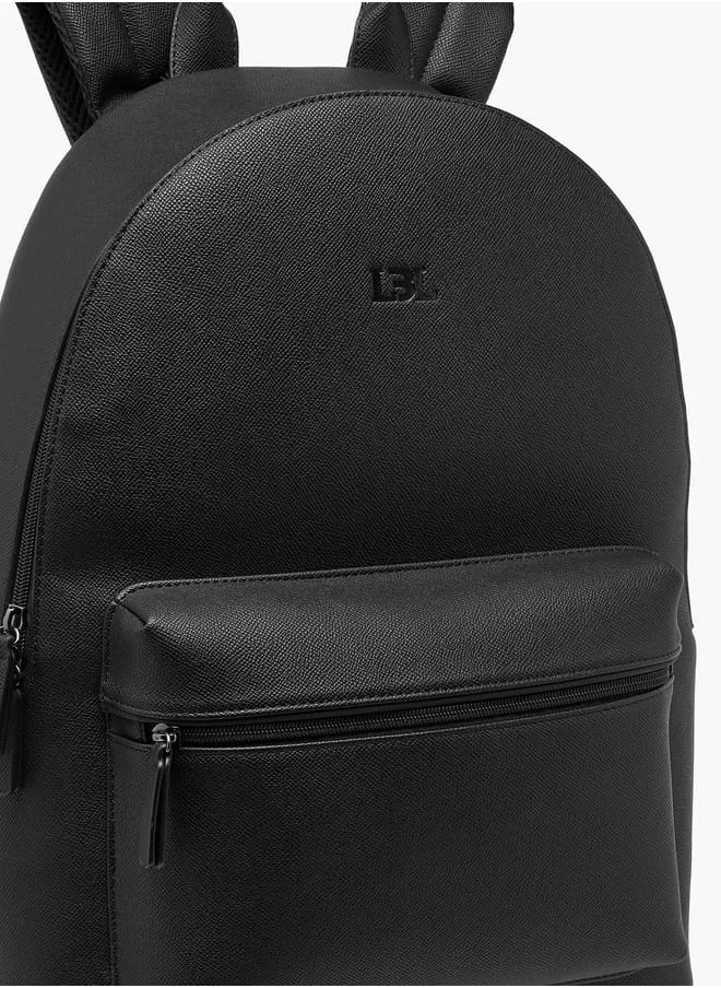 LBL by Shoexpress Men Textured Backpack with Adjustable Straps and Zip Closure - 14x32x44 cm