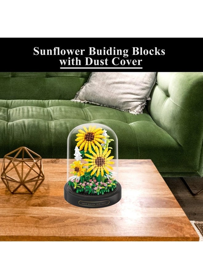 Generic Sunflower Flower Bouquet Set,Mini Bricks Botanical Collection Flowers Building Blocks,Assembly Bonsai Tree Friends Sets, Valentine's Anniversaries Birthday Gift for Women Friends Adults  - Image 3
