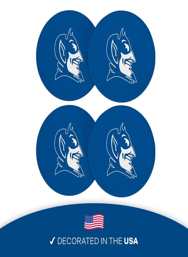 Desert Cactus Duke University Circle Ceramic Coasters 4 Pack Blue Devils Absorbent Drink Coasters with Cork Backing (Design C) - Image 4