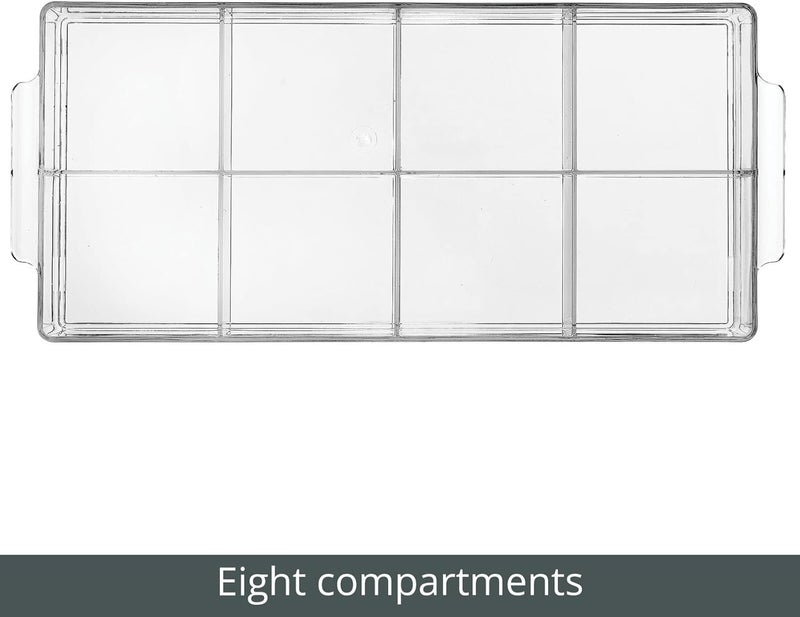 mDesign Plastic Condiment Organizer and Tea Bag Holder - 8-Compartment Kitchen Pantry/Countertop Storage Caddy - Divided Chip, Snack, Oatmeal Packet Holder - Lumiere Collection - Clear - Image 5