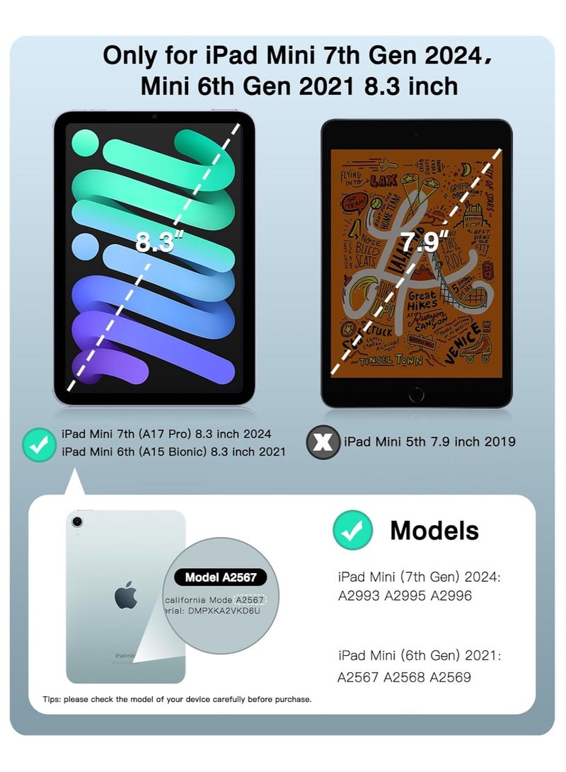 Case for iPad Mini 7 2024 (A17 Pro) / iPad Mini 6 2021, iPad Mini 7th/6th Generation Transparent Case 8.3 inch, Slim Clear TPU Protective Shell  - Image 2