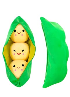 Giant Peas in A Pod Plush Toy Pea Pod Pillow Cute Pea Stuffed Toys Plant Doll Various Sizes (Yellow Beans)
