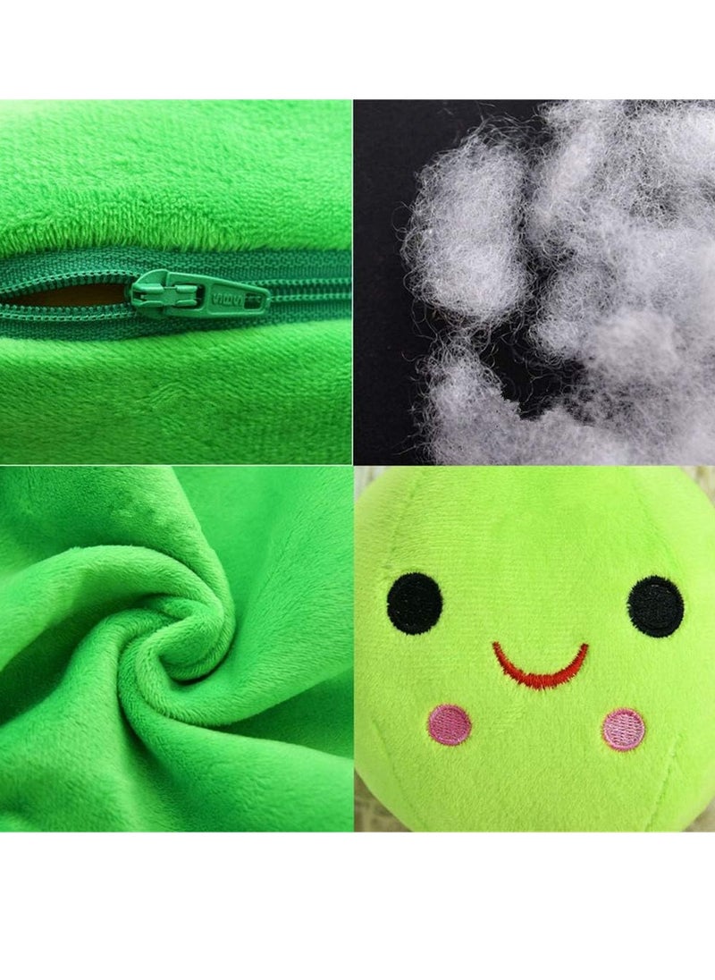 Bukela - Giant Peas in A Pod Plush Toy Pea Pod Pillow Cute Pea Stuffed Toys Plant Doll Various Sizes (Yellow Beans) - Image 1