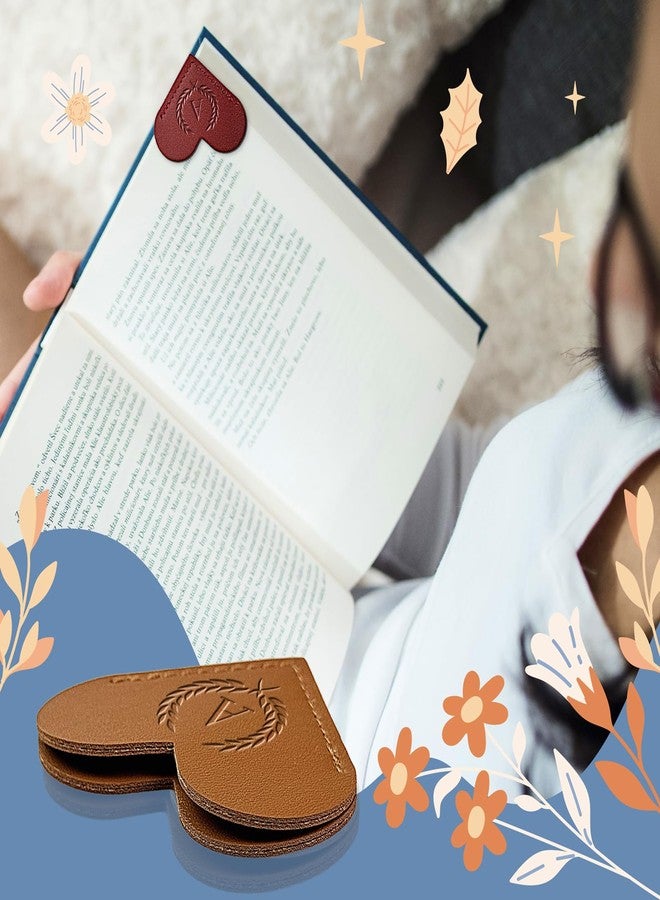 PYXC Leather Heart Shaped Bookmark, 6 Pieces Cute Corner Page, 26 Letters Bookmark, Suitable for Teachers Students Book Lovers Home Stationery.(Alphabet Heart (6 Pcs)) (Alphabet Love (6 Pcs), A) - Image 2
