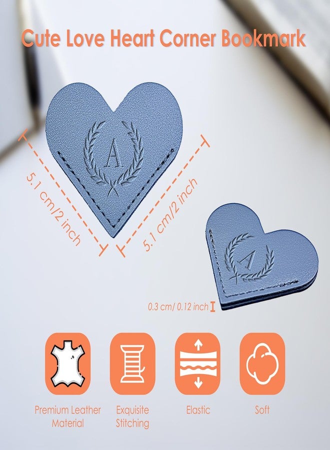 PYXC Leather Heart Shaped Bookmark, 6 Pieces Cute Corner Page, 26 Letters Bookmark, Suitable for Teachers Students Book Lovers Home Stationery.(Alphabet Heart (6 Pcs)) (Alphabet Love (6 Pcs), A) - Image 3
