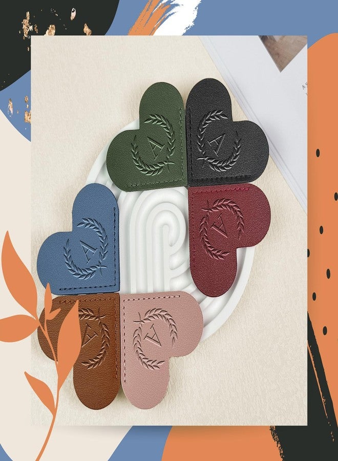 PYXC Leather Heart Shaped Bookmark, 6 Pieces Cute Corner Page, 26 Letters Bookmark, Suitable for Teachers Students Book Lovers Home Stationery.(Alphabet Heart (6 Pcs)) (Alphabet Love (6 Pcs), A) - Image 5