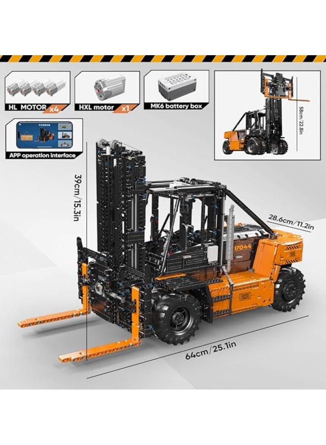 mould king Forklift Truck Educational Building Block Kit，RC Heavy lift Truck building Kit,mould King17044 MOC building machinery building Kit, children's building kit model with shelves, 4579+PCS, 14+  - Image 1