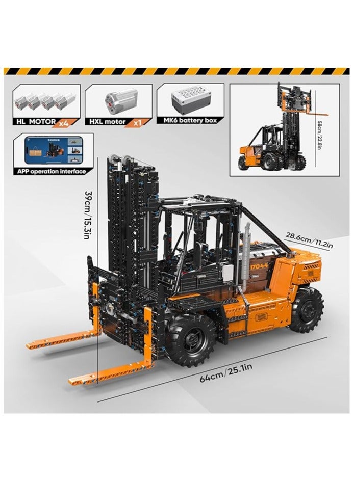 mould king Forklift Truck Educational Building Block Kit，RC Heavy lift Truck building Kit,mould King17044 MOC building machinery building Kit, children's building kit model with shelves, 4579+PCS, 14+  - Image 4