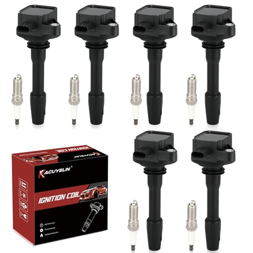 KacuYelin UF825 Ignition Coil Pack and Iridium Spark Plugs Set of 6 Compatible with F150 20182021 Explorer 20202021 Transit150250350350 33L 35LReplaceDG564JL3Z120 - Image 1