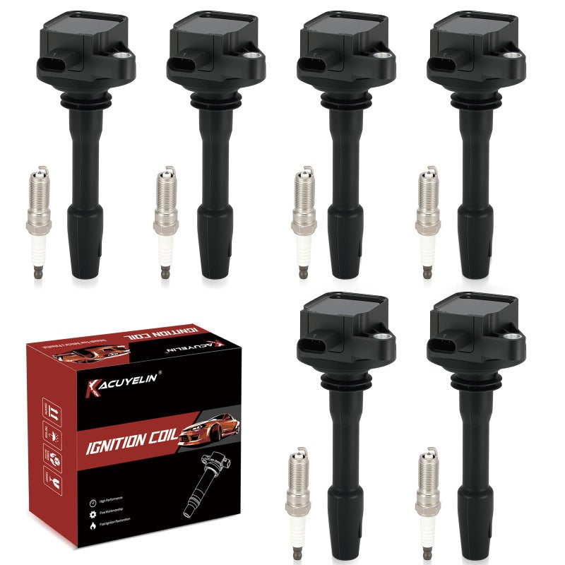 KacuYelin UF825 Ignition Coil Pack and Iridium Spark Plugs Set of 6 Compatible with F150 20182021 Explorer 20202021 Transit150250350350 33L 35LReplaceDG564JL3Z120 - Image 2