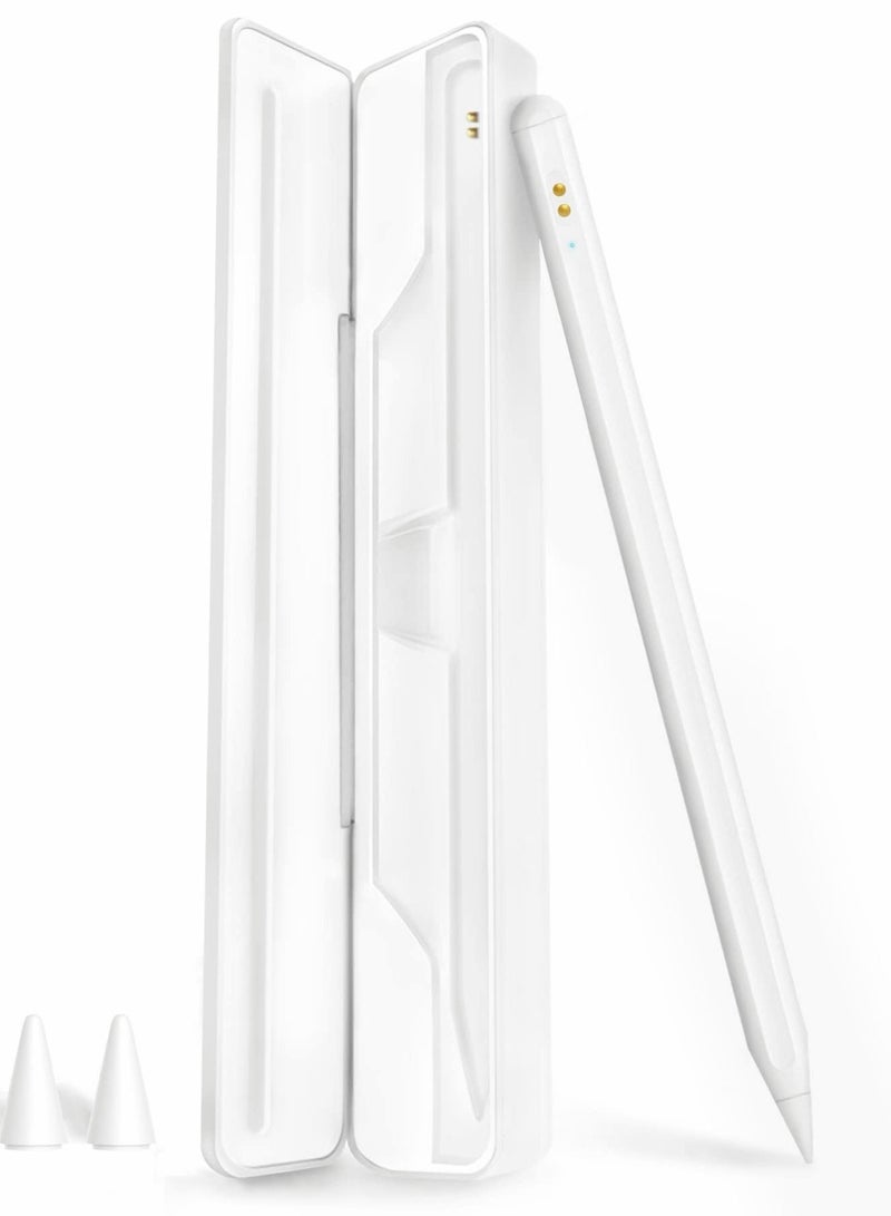 Captaintech Stylus Pens for iPad 2018-2022, Rechargeable Touch Screen Pen for iPad with Tilt Sensitivity, Magnetic Attach Stylus Pencil with Charging Case for iPad Pro Air Mini - Image 1