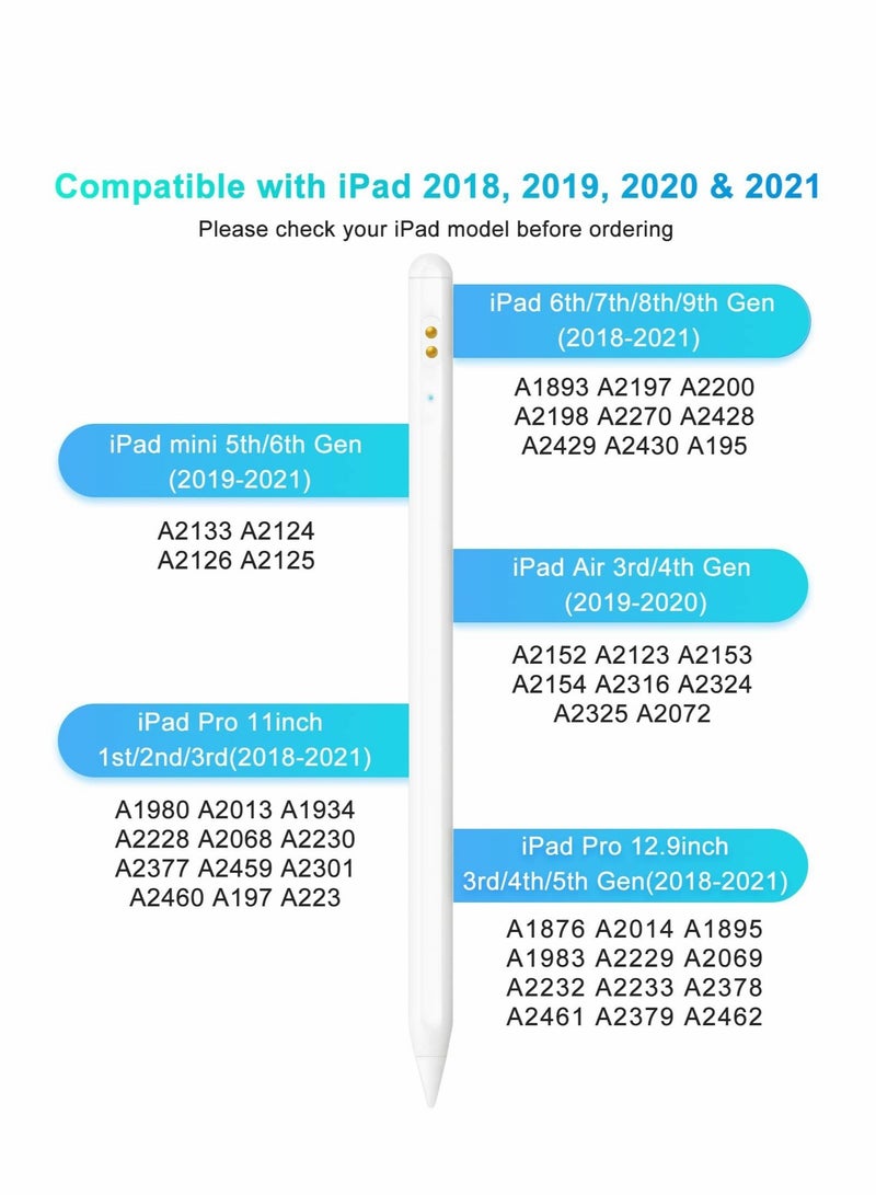 Captaintech Stylus Pens for iPad 2018-2022, Rechargeable Touch Screen Pen for iPad with Tilt Sensitivity, Magnetic Attach Stylus Pencil with Charging Case for iPad Pro Air Mini - Image 2