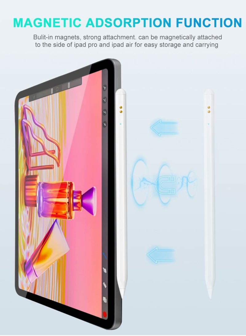 Captaintech Stylus Pens for iPad 2018-2022, Rechargeable Touch Screen Pen for iPad with Tilt Sensitivity, Magnetic Attach Stylus Pencil with Charging Case for iPad Pro Air Mini - Image 4