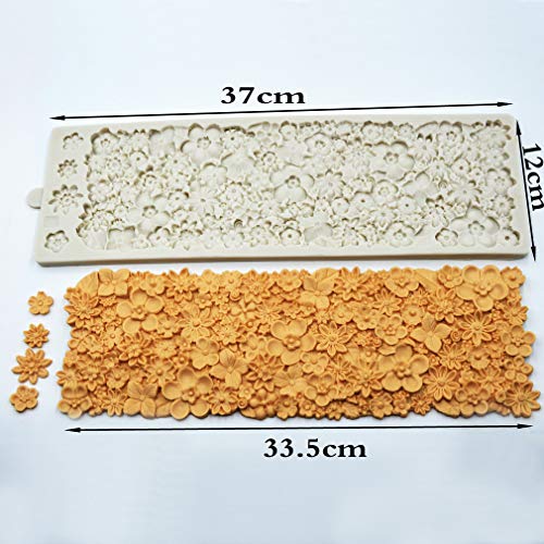 Namzi Edible Wedding Floral Flower lace Cake Silicone Embossing Mat Texture Fondant Impression lace mat Decorating Mold Gum Paste Cupcake Topper Icing Candy Imprint Baking Moulds Craft - Image 5