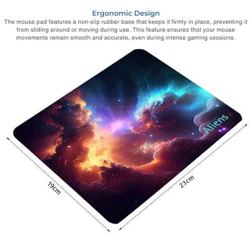 Aliens Mouse Pad for Computer, Laptop, Smooth Premium Cloth Surface, Non-Slip Rubber Base, Speed and Precision Operation Compatible with Laser and Optical Mouse, Gaming, Office, Home 230x190mm (NE-34) - Image 3