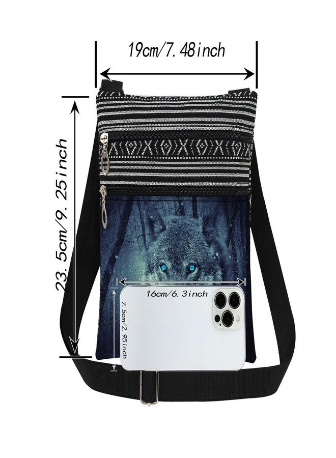 XiaoGalaee Wolf Print Crossbody Bag Adjustable Shoulder Strap Messenger Bag for Nature Lover Daily Use Wolf Print Crossbody Purse Birthday Holidays Christmas Gift for Adult Friend Sister - Image 2