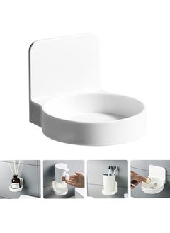 Wall Mounted Storage Rack Shelf Hand Soap Hanger Hook Wall Mounted Shampoo Rack Bathroom Rack Shower Bottle Bracket Lock Suction Cup Toiletry Storage Holder Shower Bottle Hanger Liquid Set White