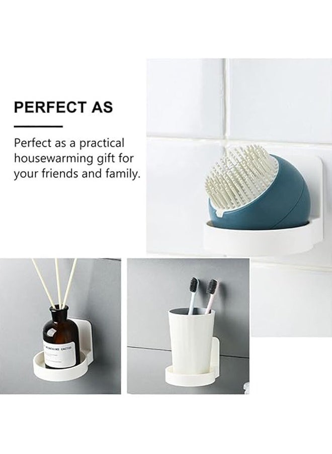 Aoxing - Wall Mounted Storage Rack Shelf Hand Soap Hanger Hook Wall Mounted Shampoo Rack Bathroom Rack Shower Bottle Bracket Lock Suction Cup Toiletry Storage Holder Shower Bottle Hanger Liquid Set White - Image 1