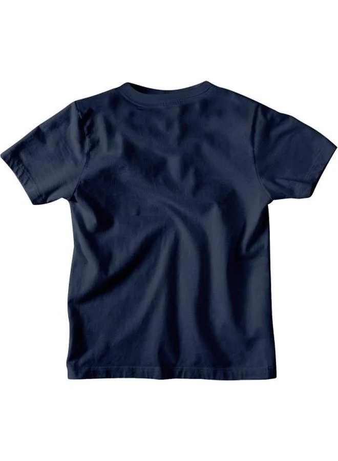 Bonorganik Boy's Navy 100% Cotton Printed Regular Fit T-Shirt