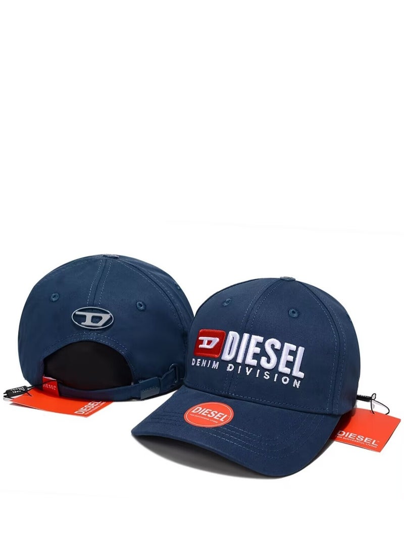 Diesel Navy blue Baseball Cap, Trendy Embroidery, Sunshade Cap