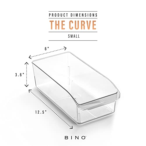 BINO | Plastic Storage Bins, Small | THE CURVE COLLECTION | Multi-Use Organizer Bins | Storage Containers Kitchen, Pantry and Home Organization | Fridge Organizers | Pantry Organization and Storage - Image 3