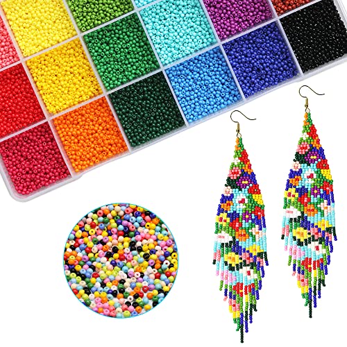 Bala&Fillic 2mm Round Size Almost Uniform Seed Beads with Beading Tool, About 18000pcs in Box 24 Multicolors Assortment 12/0 Small Craft Seed Beads for Earring Making - Image 2