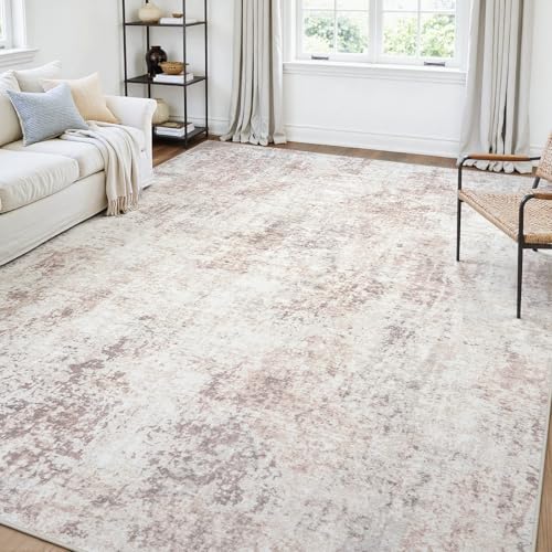 Gent drizz Area Rugs 5x7 Living Room: Large Soft Washable Rug Modern Abstract Anti-Skid Non-Shedding Carpet Indoor Floor Thin Carpets for Bedroom Dining Room Farmhouse Nursery Home Office Beige Grey - Image 1