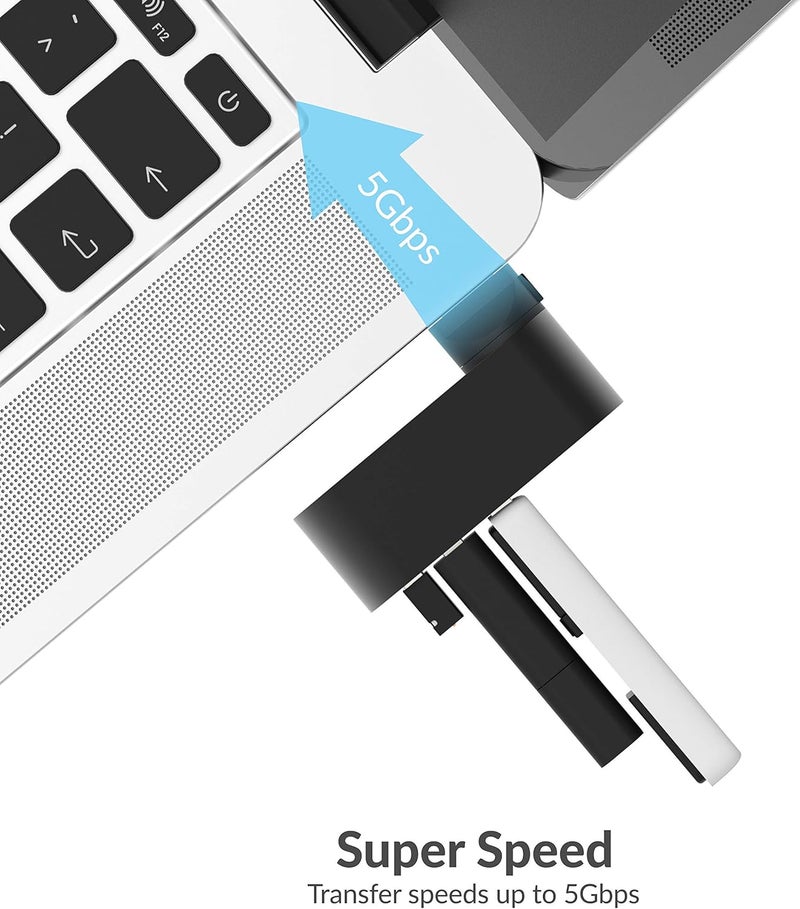 SABRENT SABRENT 2Port 4K Dual HDMI Sharing Switch  Premium 3Port Aluminum Mini USB 30 Hub  - Image 3