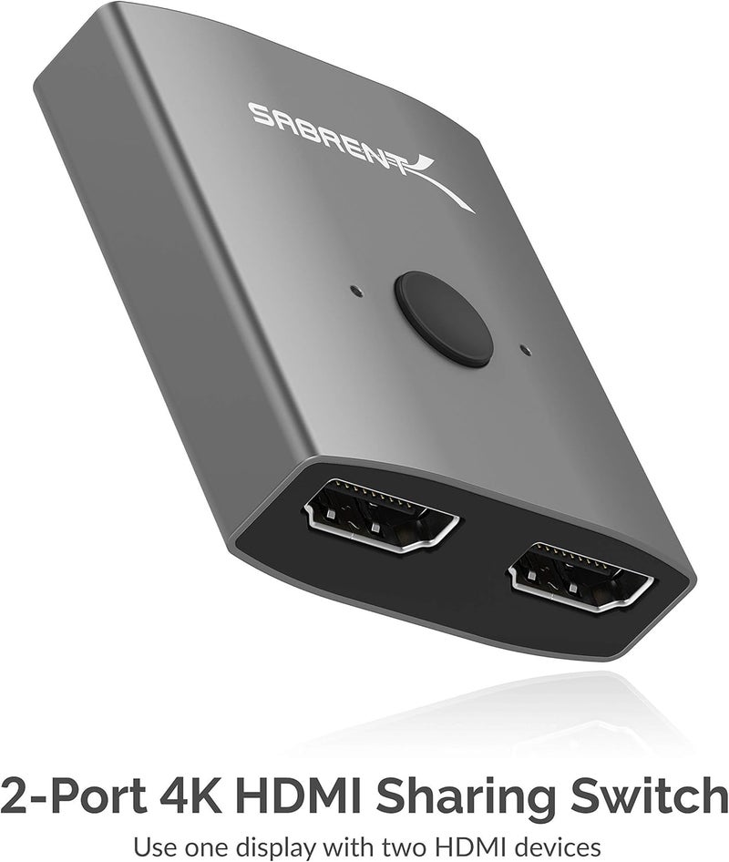 SABRENT SABRENT 2Port 4K Dual HDMI Sharing Switch  Premium 3Port Aluminum Mini USB 30 Hub  - Image 2