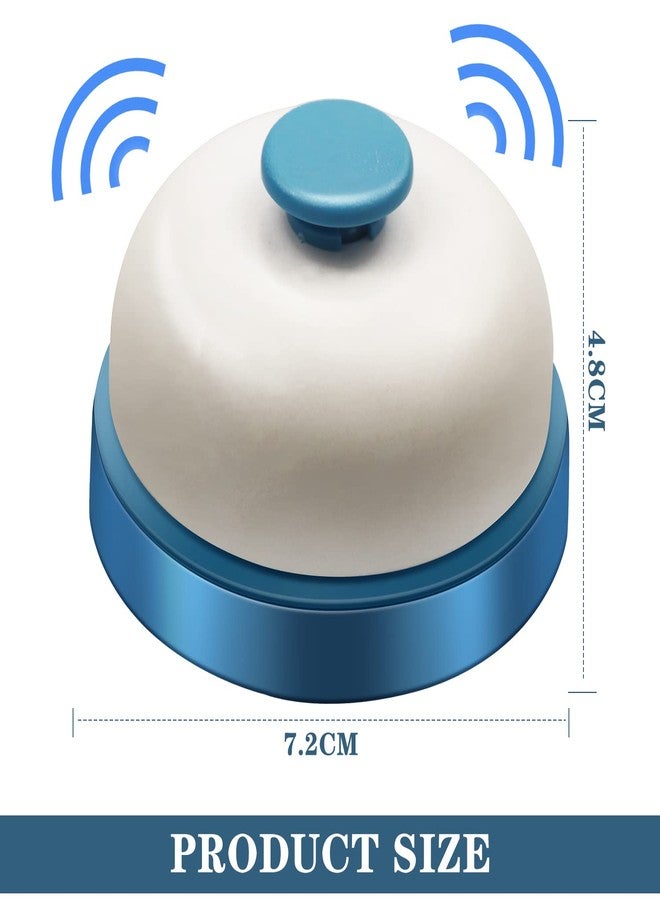 Arbootjin Call Bell,Service Bell Desk Bell Dinner Desk Bell Front Desk Bell,2.8 inch Metal Anti-Rust Desktop Call Bell for Hotels,Restaurants,Offices, Schools,Reception (Blue) - Image 2