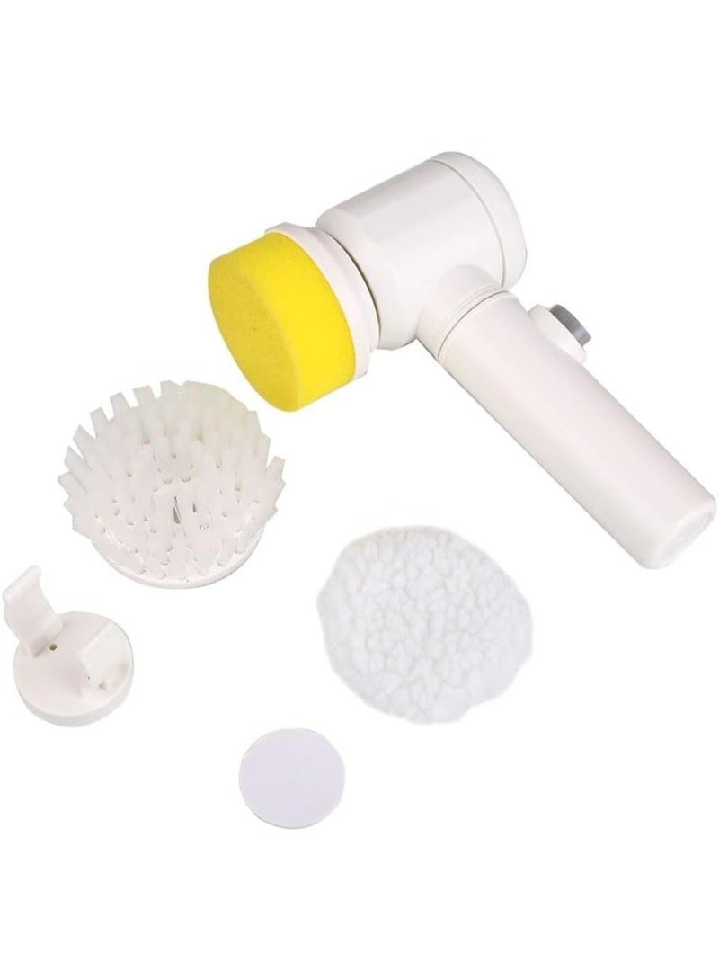 5 in 1 Magic Brush with 2 Brush Heads Charging Cord and Stand for Home Kitchen wash Basin Bath Shower Sink Carpet Tiles Pack of 1 - Image 2