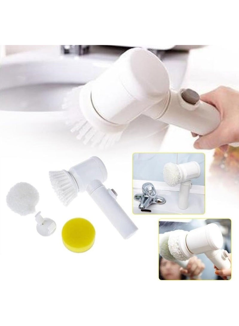 5 in 1 Magic Brush with 2 Brush Heads Charging Cord and Stand for Home Kitchen wash Basin Bath Shower Sink Carpet Tiles Pack of 1 - Image 4