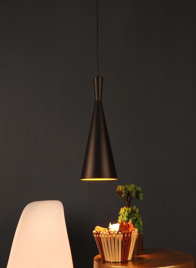 ELIANTE Black Metal Hanging Light Cone-HL | 3 Years Warranty | Free - LED LAMP - Image 1