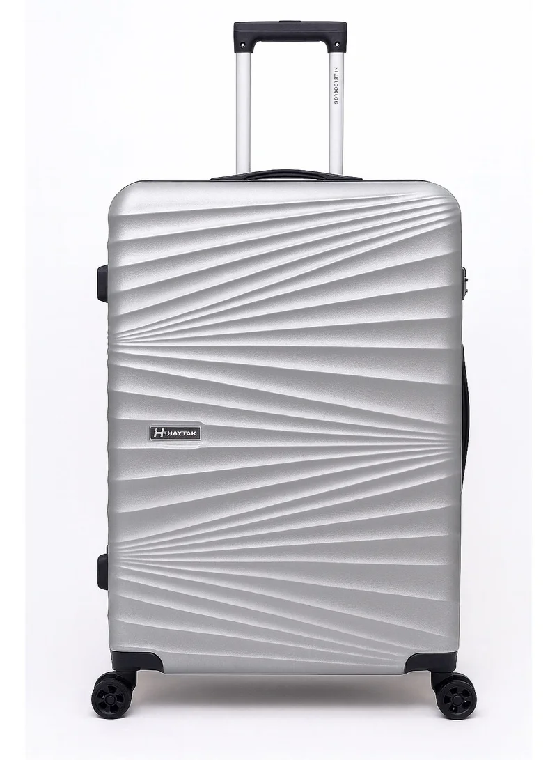 HAYYAK HYK-01 Set of 3 Luggage| ABS Hardside Trolley| Cabin-20 Inch, Medium-24 Inch, Large-28 Inch| Silver