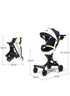 Generic Foldable and Lightweight Reversible Stroller with Canopy Suitable For 1-5-Year-old Children Can Be Semi-reclined and Seated  - Image 2