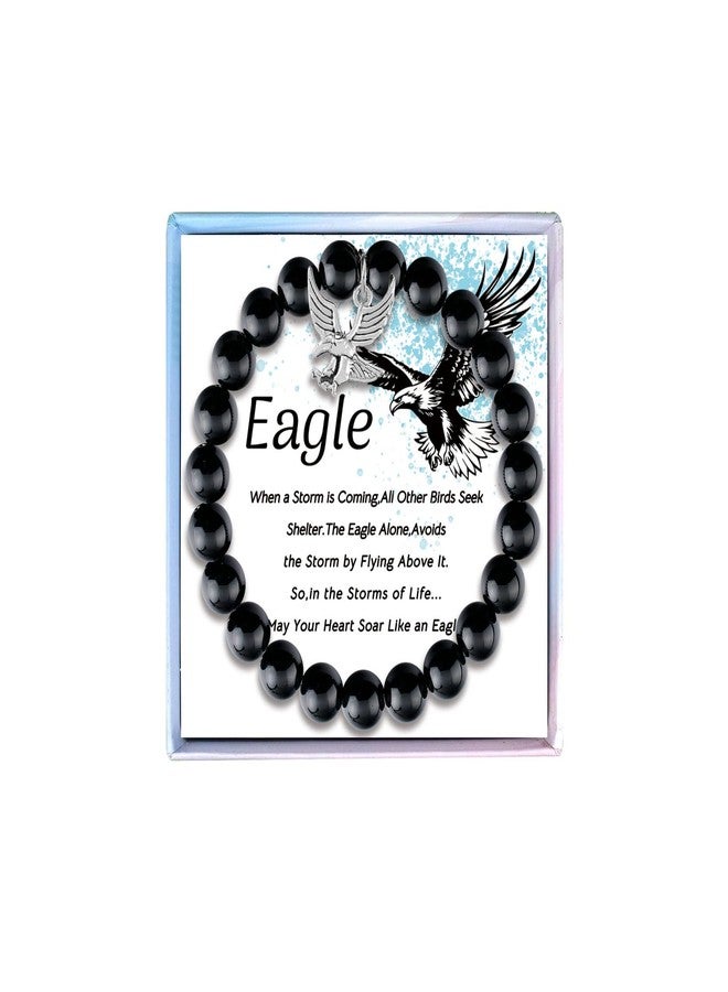 Fullrainbow Eagle Scout Gifts Eagles Bracelet Eagles Gifts (Black Eagle Bracelet) - Image 1