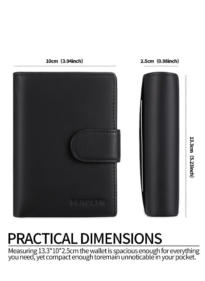 Generic Men's Wallets Multifunctional RFID Blocking Leather Wallet Credit Card Trifold Compact Wallets for Men with ID Window Coin Pocket  - Image 4