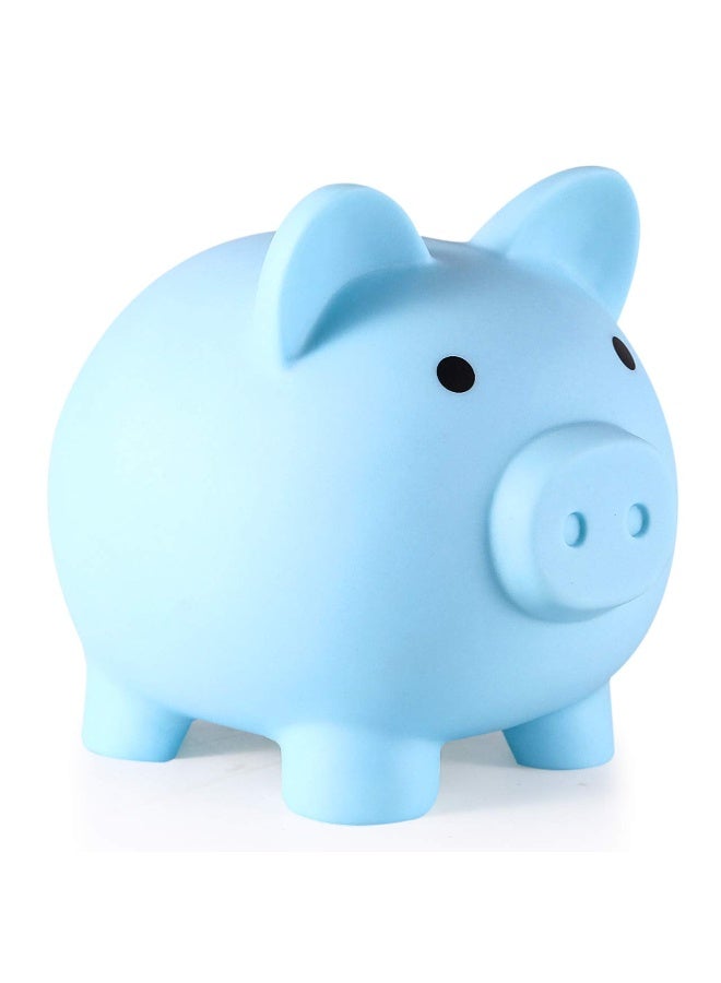 Unbreakable Plastic Piggy Bank, Medium Size Coin Money Bank for Girls and Boys, Blue - Image 1