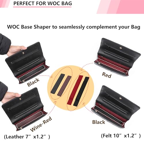 OAikor Base Shaper for WOC Handbag Small, C hanel WOC Base Shaper with Wings,Saver and Insert for Wallet on Chain Bag, Ultimate Protection and Support (Wine 10" x 1.2") - Image 5