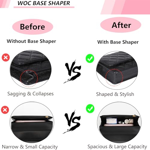 OAikor Base Shaper for WOC Handbag Small, C hanel WOC Base Shaper with Wings,Saver and Insert for Wallet on Chain Bag, Ultimate Protection and Support (Wine 10" x 1.2") - Image 2