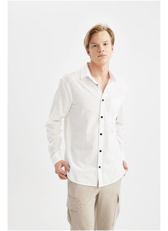 DeFacto - Man Regular Fit Woven Long Sleeve Shirt - Image 1