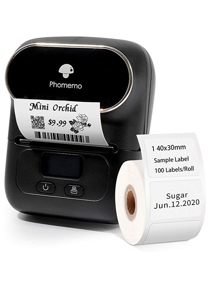 Phomemo M110 Portable Thermal Label Printer Bluetooth Connection Apply For Labeling Shipping Office Cable Retail Barcode And More Black - Image 1