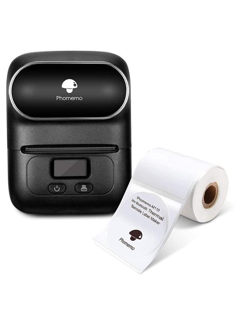 Phomemo M110 Portable Thermal Label Printer Bluetooth Connection Apply For Labeling Shipping Office Cable Retail Barcode And More Black - Image 2