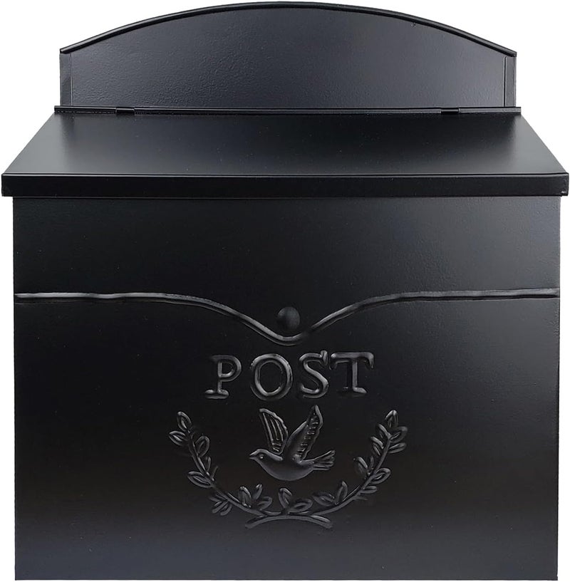 NACH Chelsea Wall Mount Mailbox for Outside, 11.5 x 5 x 13 inches, Black Mailboxes for Outside, Water Resistant Mailbox for Outside - Image 1
