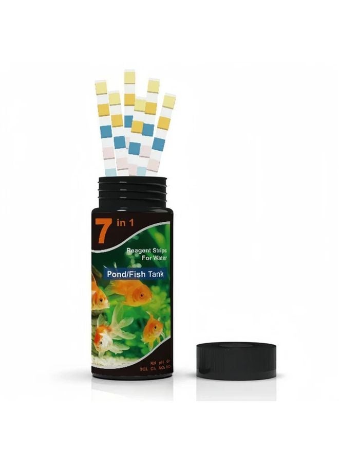 50 شريط 7 في 1 مجموعة اختبار مياه أحواض السمك والمسابح لدرجة الحموضة والعسر والكلور والنترات والنيتريت - Image 2