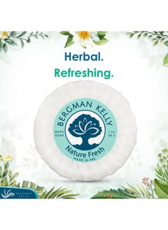 BERGMAN KELLY Hotel Soap Bars (Nature Fresh 1 Oz 100 Pk) Travel Size Luxury Bulk Amenities Bar Soap Mini Individually Wrapped Round Soap Small Toiletries For Airbnb Motel Guest Bathroom  - Image 3