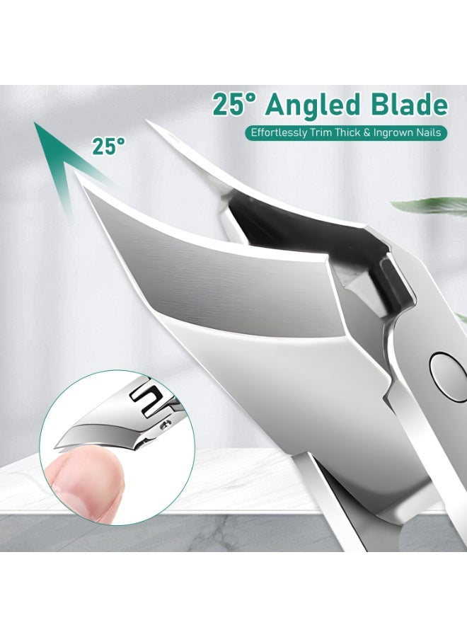 3-Pack Eagle Beak Nail Clippers Set - Wide Jaw Slanted Design with Anti-Splash Guard | Long Handle Ingrown Toenail Clippers for Men, Women & Seniors Nail Care  - Image 2