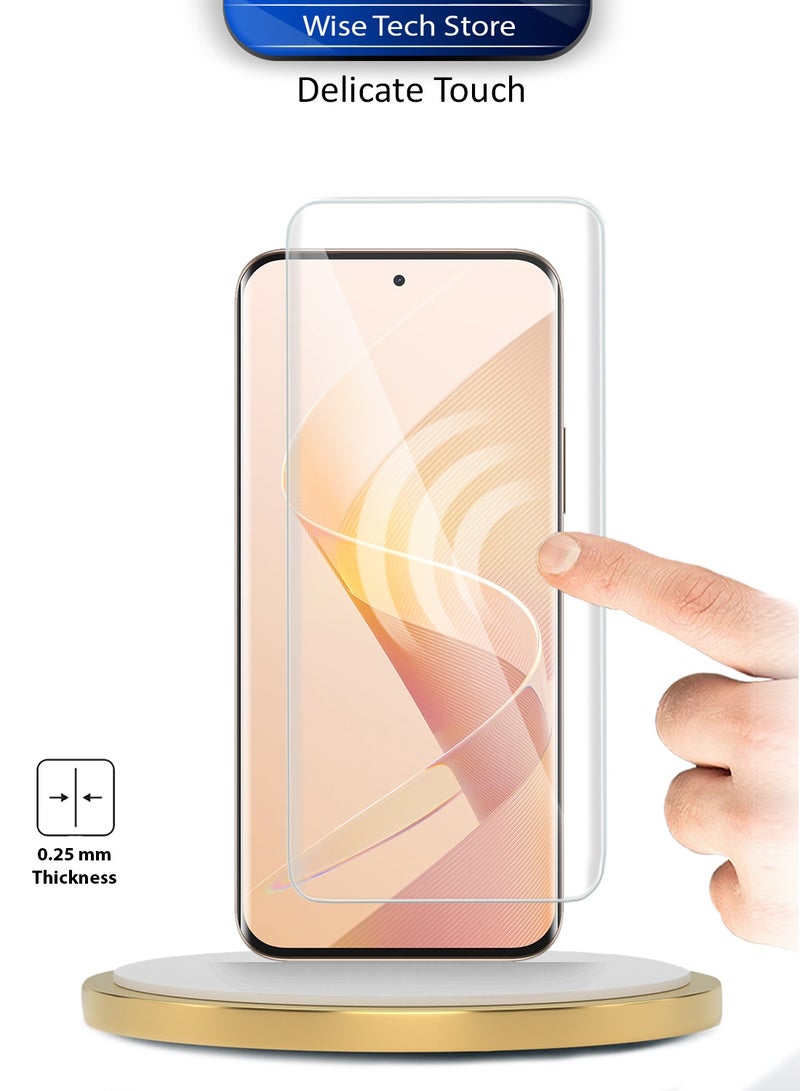 Wtech itel Super 26 Ultra 4G 2025 Premium Curved Edges UV Full Glue Full Cover Tempered Glass Screen Protector (MSGUCN) - Clear - Image 5