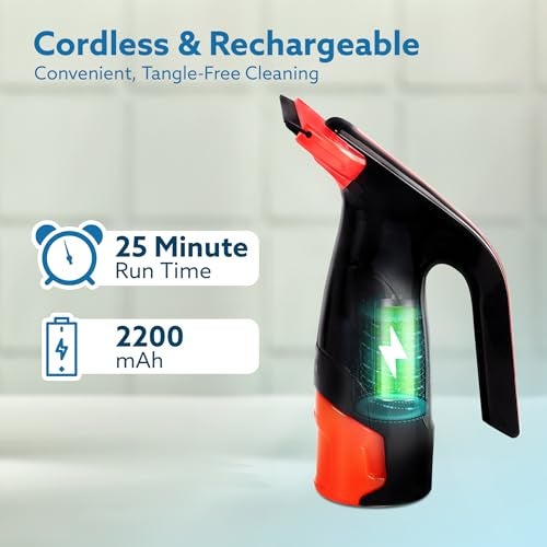 AGARO Delite Electric Glass Vacuum Cleaner, Spray & Vacuum, 28 Cm Suction Blade, Cordless, 360 ML Spray Bottle, Portable, Efficient for Cleaning Window Glass, Tiles, Glass Tables, Red & Black - Image 5
