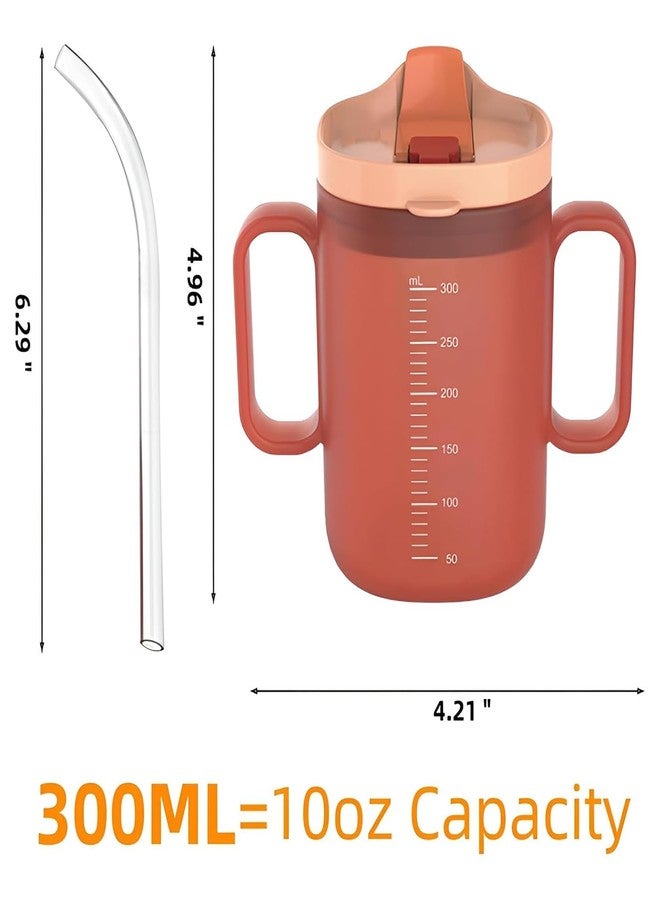 ACUDUDOMA Sippy Cups for Adults & Seniors, 10.2oz(300ml) Safe Silicone Spill Proof Cups with 2 Handles, Straw & Lid, Drinking Cup for Elderly, Patients, Disabled & Pregnant Women, Dishwasher Safe (Red, 1 Pack) - Image 3